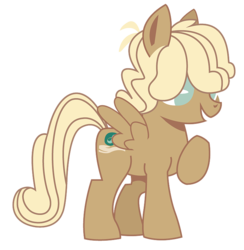 Size: 759x777 | Tagged: safe, artist:dbkit, oc, oc only, oc:sandy shell, pegasus, pony, cute, filly, offspring, open mouth, parent:derpy hooves, parent:hoops, parents:ditzyhoops, raised hoof, simple background, smiling, solo, transparent background, vector
