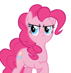 Size: 455x468 | Tagged: safe, artist:themightyshizam, pinkie pie, g4, angry, female, frown, raised hoof, solo