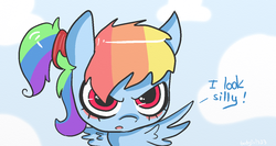 Size: 1229x655 | Tagged: safe, artist:batgirl333, rainbow dash, g4, alternate hairstyle, female, solo