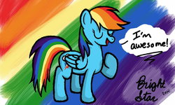 Size: 1024x614 | Tagged: safe, artist:bryastar, rainbow dash, g4, awesome, colors! 3d, female, solo