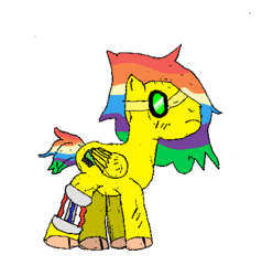 Size: 439x442 | Tagged: safe, artist:kfcnyancat, oc, oc only, oc:spectrum, pegasus, pony, simple background, solo, what has science done, white background
