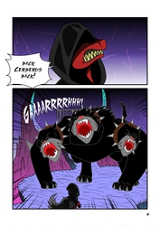 Size: 1240x1754 | Tagged: safe, artist:dark-rivals, cerberus (g4), oc, oc:bosniak, cerberus, g4, comic, hades, multiple heads, my little hades, three heads