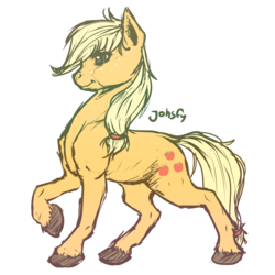 Size: 4000x4000 | Tagged: safe, artist:johsfy, applejack, g4, female, simple background, solo, transparent background, unshorn fetlocks