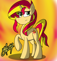 Size: 1500x1600 | Tagged: safe, artist:macdaddyzak, sunset shimmer, pony, unicorn, g4, female, solo