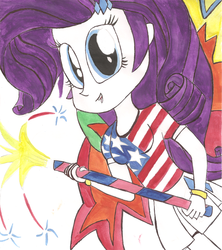 Size: 1024x1155 | Tagged: safe, artist:orodney, rarity, equestria girls, g4, 4th of july, american independence day, female, independence day, solo, traditional art