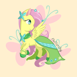 Size: 1024x1024 | Tagged: safe, artist:tenten, fluttershy, g4, clothes, dress, female, gala dress, pixiv, solo