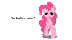 Size: 1920x1080 | Tagged: safe, pinkie pie, g4, bronybait, female, party, sad, solo