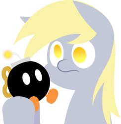 Size: 1200x1230 | Tagged: safe, artist:zacatron94, derpy hooves, bob-omb, pegasus, pony, g4, crossover, female, mare, nintendo, simple background, solo, super mario bros., transparent background