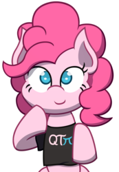 Size: 1560x2250 | Tagged: safe, artist:redenchilada, pinkie pie, earth pony, pony, g4, clothes, cute, diapinkes, female, looking at you, no pupils, pi, qt, shirt, simple background, solo, transparent background