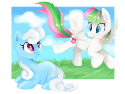 Size: 4000x3000 | Tagged: safe, artist:saeryth, blossomforth, linky, shoeshine, pony, g4, duo