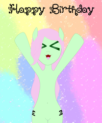 Size: 2500x3000 | Tagged: safe, artist:gftrym, oc, oc only, oc:goneking, belly button, happy birthday, high res, solo