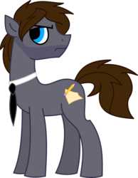 Size: 658x850 | Tagged: safe, artist:lissy-green, oc, oc only, oc:scrawl, pony, beard, male, necktie, pencil, solo, stallion, writer, writing, writing pad