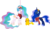 Size: 4000x2310 | Tagged: safe, artist:2snacks, artist:ragerer, princess celestia, princess luna, alicorn, pikachu, pony, two best sisters play, g4, clothes, crying, female, hat, mare, pokémon, raised hoof, simple background, transparent background, two best friends play, vector