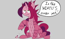 Size: 1300x780 | Tagged: safe, artist:seika, oc, oc only, oc:gloomy, oc:marker pony, dragon, animated, cute, dialogue, macro, monster, simple background, size difference, species swap