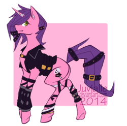 Size: 689x684 | Tagged: dead source, safe, artist:juvialle, oc, oc only, oc:ebony lace, pony, unicorn, clothes, simple background, solo, transparent background, watermark