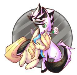 Size: 710x700 | Tagged: dead source, safe, artist:juvialle, oc, oc only, oc:march mare, oc:mirror, flower, flower in mouth, mouth hold, simple background, transparent background, unshorn fetlocks