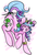 Size: 2308x3401 | Tagged: safe, artist:sk-ree, oc, oc only, oc:ivy lush, pony, unicorn, eyes closed, flower, flower in hair, happy, high res, jumping, leg strap, open mouth, smiling, solo, spikes, tail ring