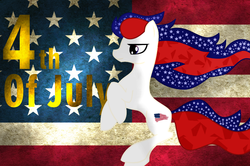 Size: 900x597 | Tagged: safe, artist:pedrohander, oc, oc only, oc:freedom heart, pegasus, pony, 4th of july, american, american independence day, flag, independence day, solo, united states