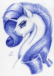 Size: 2455x3480 | Tagged: safe, artist:dragonademetal, rarity, g4, female, high res, monochrome, solo, traditional art