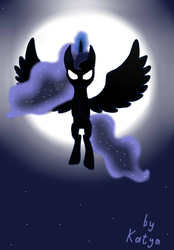 Size: 500x720 | Tagged: safe, artist:kindpony, nightmare moon, g4, female, solo