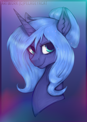 Size: 1252x1759 | Tagged: safe, artist:risterdus, princess luna, g4, female, portrait, s1 luna, solo, younger