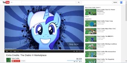 Size: 1366x684 | Tagged: safe, screencap, minuette, g4, advertisement, extra credits, youtube