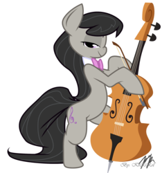 Size: 1937x2070 | Tagged: safe, artist:atryl, artist:kirrol, octavia melody, g4, cello, female, musical instrument, simple background, solo