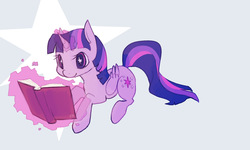 Size: 2000x1200 | Tagged: safe, artist:rendoas, twilight sparkle, alicorn, pony, g4, book, female, glowing horn, horn, mare, reading, solo, twilight sparkle (alicorn)
