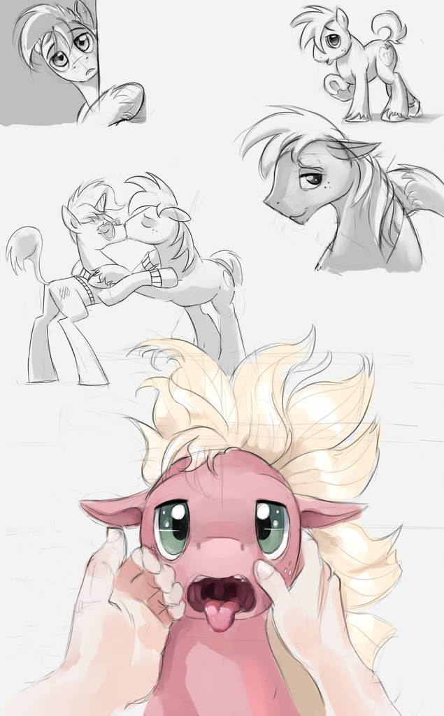 Safe Artist Gsphere Big Macintosh Trenderhoof Earth Pony Pony Gay Hand Kissing