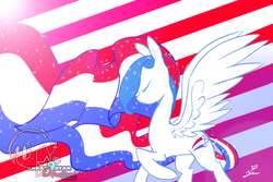 Size: 1200x800 | Tagged: safe, artist:great9star, oc, oc only, pegasus, pony, ethereal mane, female, nation ponies, pegasus oc, solo, united states