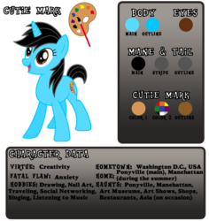 Size: 720x763 | Tagged: safe, artist:iheartjapan789, oc, oc only, oc:andrea, pony, unicorn, reference sheet, solo, strange