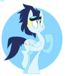 Size: 1024x1197 | Tagged: safe, artist:dizzee-toaster, soarin', g4, backwards cutie mark, male, old cutie mark, simple background, solo, transparent background