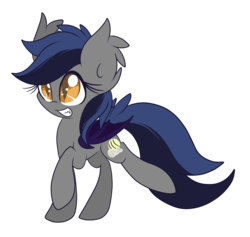 Size: 2635x2500 | Tagged: safe, artist:starlightlore, oc, oc only, oc:echo, bat pony, pony, cute, grin, high res, raised hoof, raised leg, simple background, smiling, solo, squee, transparent background, vector