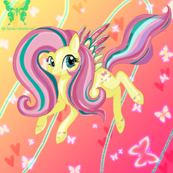 Size: 3500x3500 | Tagged: safe, artist:shimmycocopuffssx1, fluttershy, g4, female, high res, rainbow power, solo