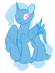 Size: 1280x1714 | Tagged: safe, artist:ahilva, trixie, alicorn, pony, g4, alicornified, female, race swap, simple background, smiling, solo, transparent background, trixiecorn, wink