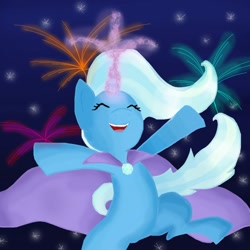 Size: 894x894 | Tagged: safe, artist:chanceyb, trixie, pony, unicorn, g4, 4th of july, female, fireworks, magic, mare, solo