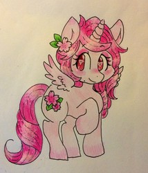 Size: 1094x1280 | Tagged: safe, artist:ahoykitty, oc, oc only, alicorn, pony, alicorn oc, simple background, solo, traditional art
