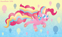 Size: 1280x768 | Tagged: safe, artist:caramelcookie, pinkie pie, g4, female, rainbow power, solo