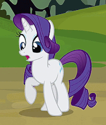 Size: 360x425 | Tagged: safe, screencap, rarity, pony, unicorn, g4, season 3, spike at your service, animated, cute, female, mare, raised hoof, shivering, solo