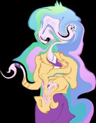 Size: 250x320 | Tagged: safe, artist:idonthavename14, princess celestia, principal celestia, equestria girls, g4, black background, female, simple background, solo, surreal, warp, wat