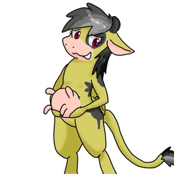 Size: 400x400 | Tagged: safe, artist:kushina13, daring do, cow, g4, bipedal, cowified, daring moo, female, simple background, solo, species swap, udder