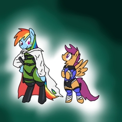 Size: 400x400 | Tagged: safe, artist:kushina13, rainbow dash, scootaloo, g4