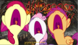Size: 1546x904 | Tagged: safe, apple bloom, scootaloo, sweetie belle, g4, cutie mark crusaders, siri