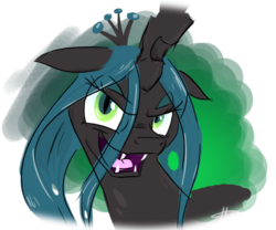 Size: 865x720 | Tagged: safe, artist:thraten, queen chrysalis, changeling, changeling queen, g4, crown, female, jewelry, regalia, solo