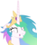 Size: 4900x6000 | Tagged: safe, artist:magister39, princess celestia, alicorn, pony, g4, absurd resolution, female, floppy ears, grin, insanity, looking at you, mare, rapeface, simple background, snaplestia, solo, transparent background, vector, wide eyes