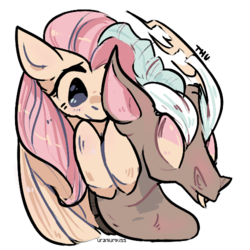 Size: 500x500 | Tagged: safe, artist:uraniumkiss, discord, fluttershy, g4, female, male, ship:discoshy, shipping, simple background, straight, transparent background