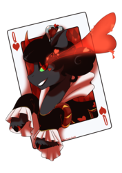 Size: 500x707 | Tagged: safe, artist:mylittlesheepy, king sombra, g4, card, queen umbra, rule 63, simple background, solo, transparent background