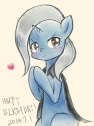 Size: 960x1280 | Tagged: safe, artist:hebibox, trixie, pony, unicorn, g4, blushing, female, mare, simple background, solo