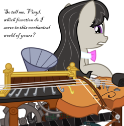 Size: 10000x10136 | Tagged: safe, artist:lucefudu, octavia melody, g4, absurd resolution, female, simple background, solo, steampunk, transparent background, vector