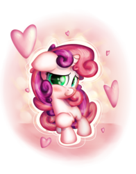 Size: 1100x1400 | Tagged: safe, artist:bobdude0, sweetie belle, g4, blushing, female, heart, looking at you, raised hoof, smiling, solo